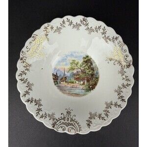 Set of 2 Scalloped Dessert Bowls, Grannycore, Cottagecore